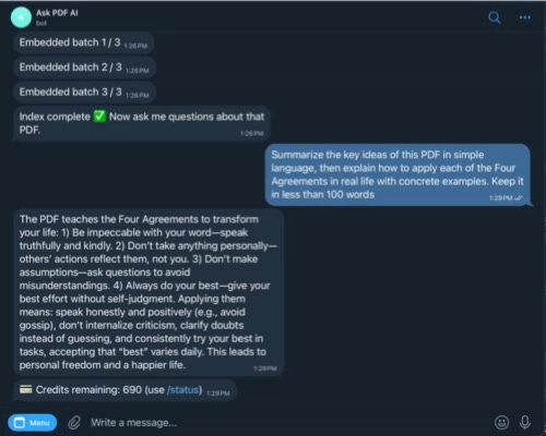 Step 4: Use chat commands and continue interacting with the bot